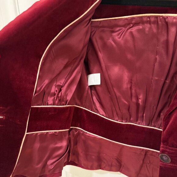 SUSANA MONACO DARK RED/BURGUNDY VISCOSE CROPPED JACKET - Picture 5 of 9